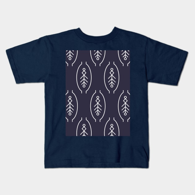 White Scandinavian runes pattern Kids T-Shirt by Nataliia1112